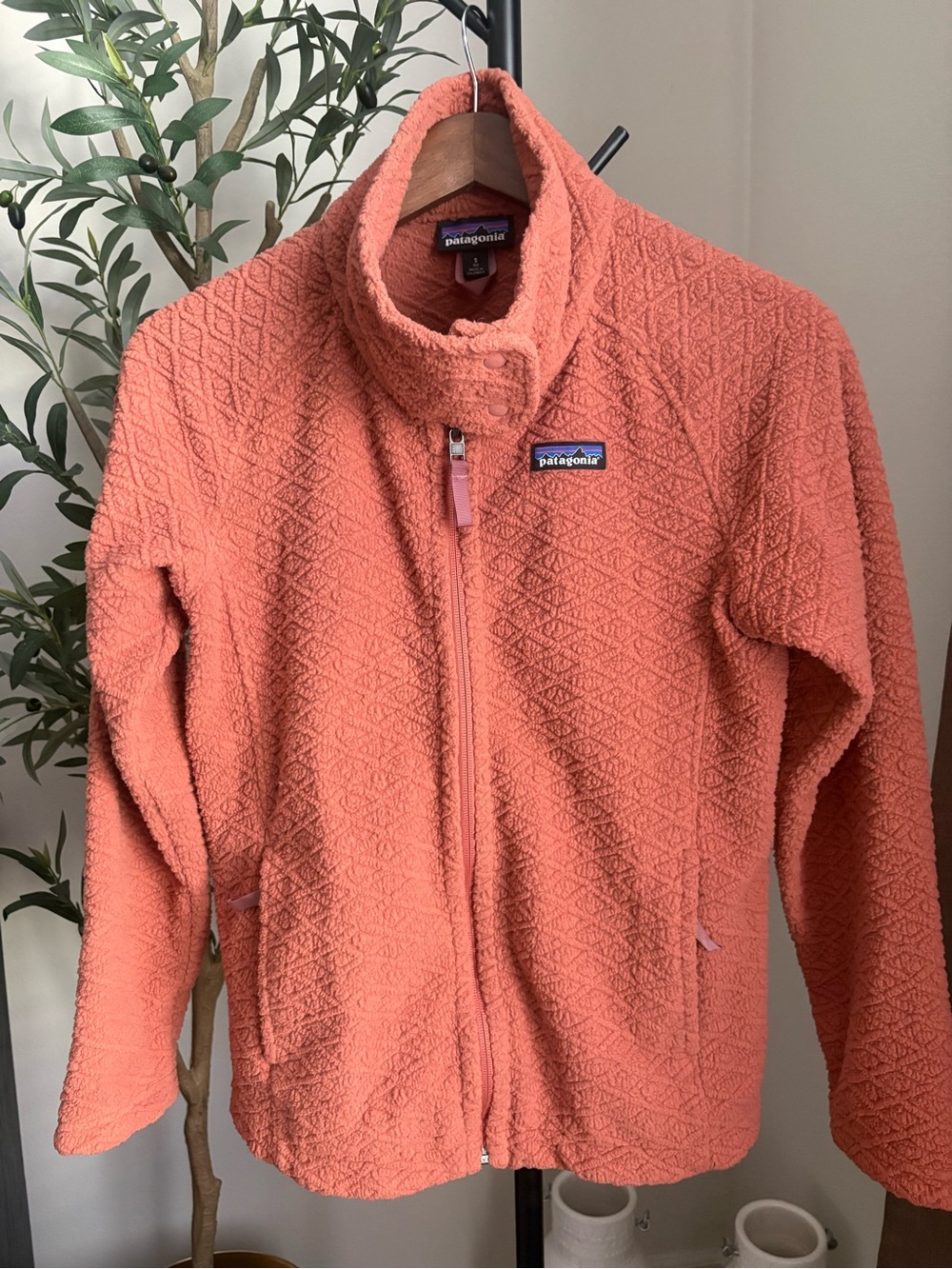 Patagonia Rustic Coral Textured Fleece Full-Zip Jacket